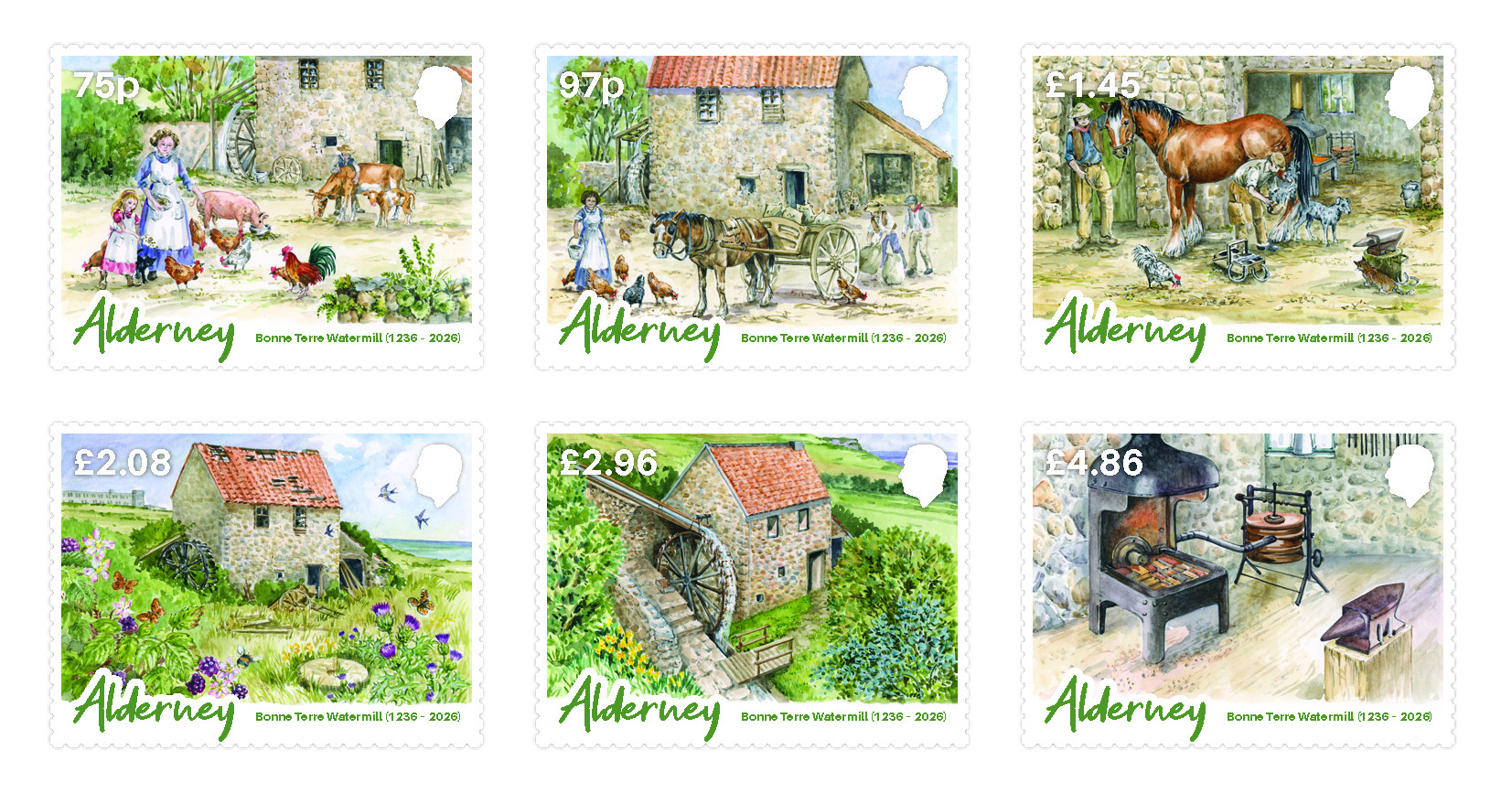 Set of 6 stamps